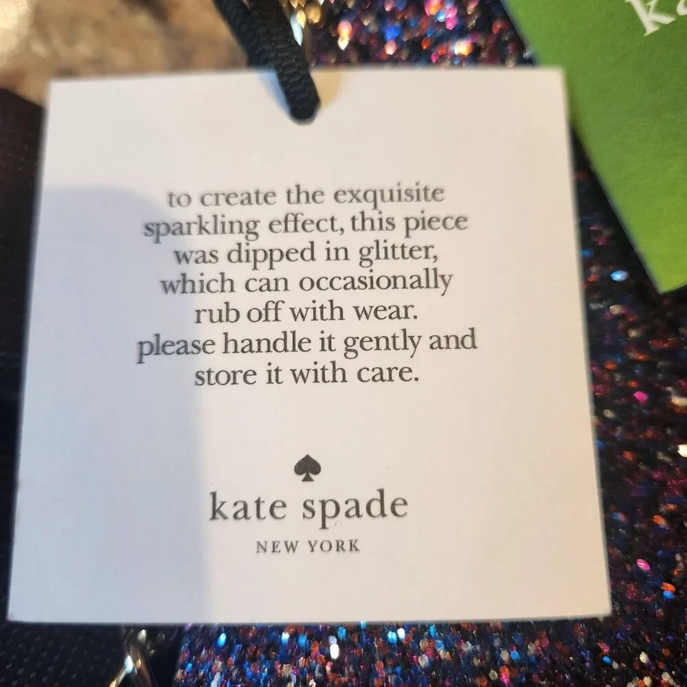 KATE SPADE Cameron Street Glitter Sima pink purple clutch handbag NEW - Picture 12 of 12